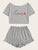 Letter Print Ruffle Hem Pajama Set