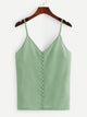 Solid Button Detail Chiffon Cami Top