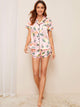 Flamingo & Tropical Print Pajama Set