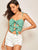 Tied Cutout Front Gingham Cami Top