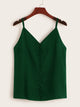 Solid Button Detail Chiffon Cami Top