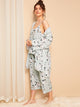 Floral Print Cami Pajama Set With Robe