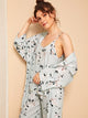 Floral Print Cami Pajama Set With Robe