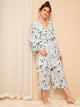 Floral Print Cami Pajama Set With Robe