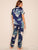 Tropical Print Satin Pajama Set