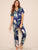 Tropical Print Satin Pajama Set