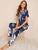 Tropical Print Satin Pajama Set