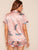 Leaf & Crane Print Satin Pajama Set
