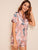 Leaf & Crane Print Satin Pajama Set