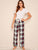 Solid Top & Plaid Pants PJ Set