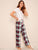 Solid Top & Plaid Pants PJ Set