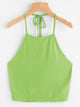 Tie Back Solid Halter Top