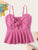 Tie Front Shirred Peplum Cami Top
