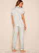 Striped Satin Shirt With Pants PJ Set