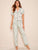 Striped Satin Shirt With Pants PJ Set