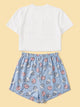 Cartoon & Letter Print Pajama Set