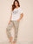 Cat Print Top With Striped Pants PJ Set