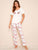 Flamingo & Letter Print Pajama Set
