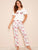 Flamingo & Letter Print Pajama Set