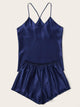 Satin Cami Top With Shorts PJ Set