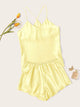 Satin Cami Top With Shorts PJ Set