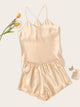 Satin Cami Top With Shorts PJ Set