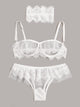 Floral Lace Sheer Lingerie Set With Choker