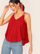 Double Strappy Dip Hem Swing Top