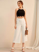 Contrast Lace Hem Knit Halter Top