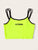 Neon Green Letter Print Double Strappy Crop Top