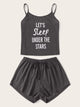 Slogan Print Cami Pajama Set