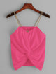 Twist Hem Top With Chain Strappy