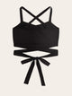 Solid Lace Up Knot Cami Top