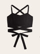 Solid Lace Up Knot Cami Top