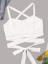 Solid Lace Up Knot Cami Top