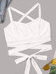 Solid Lace Up Knot Cami Top