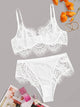 Eyelash Floral Lace Underwire Lingerie Set