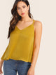 Strappy Crisscross Back Satin Cami Top