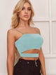 Solid Cut Out Crop Cami Top