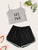Letter Print Cami Pajama Set