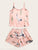 Crane Print Satin Cami PJ Set