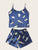 Feather Print Satin Cami Pajama Set