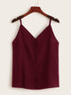 Solid Button Detail Chiffon Cami Top