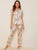 Floral & Leaf Print Satin Pajama Set