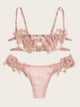 Cut-out Applique Underwire Lingerie Set