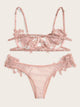 Cut-out Applique Underwire Lingerie Set