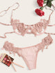 Cut-out Applique Underwire Lingerie Set