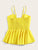 Tie Front Shirred Peplum Cami Top