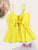Tie Front Shirred Peplum Cami Top