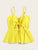 Tie Front Shirred Peplum Cami Top